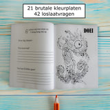 Pleur Op Ik Kleur ! Surrealistisch brutaal anti stress kleurboek voor volwassenen Als alles even k*t is - 21 rauwe kleurplaten + 42 vragen - f*ck it krasboek