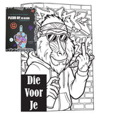 Pleur Op Ik Kleur ! Urban brutaal anti stress kleurboek voor volwassenen Als alles even k*t is - 21 rauwe kleurplaten + 42 vragen - f*ck it krasboek