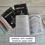 3 Set Pleur Op Ik Kleur ! Diverse brutale anti stress kleurboeken voor volwassenen Als alles even k*t is - 82 rauwe kleurplaten + 164 vragen - f*ck it krasboeken set Premium, Surrealistisch & Urban.
