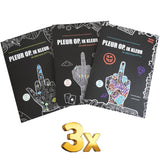 3 Set Pleur Op Ik Kleur ! Diverse brutale anti stress kleurboeken voor volwassenen Als alles even k*t is - 82 rauwe kleurplaten + 164 vragen - f*ck it krasboeken set Premium, Surrealistisch & Urban.