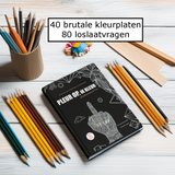 Pleur Op Ik Kleur ! Premium brutaal anti stress kleurboek voor volwassenen Als alles even k*t is - 40 rauwe kleurplaten + 80 vragen - f*ck it krasboek
