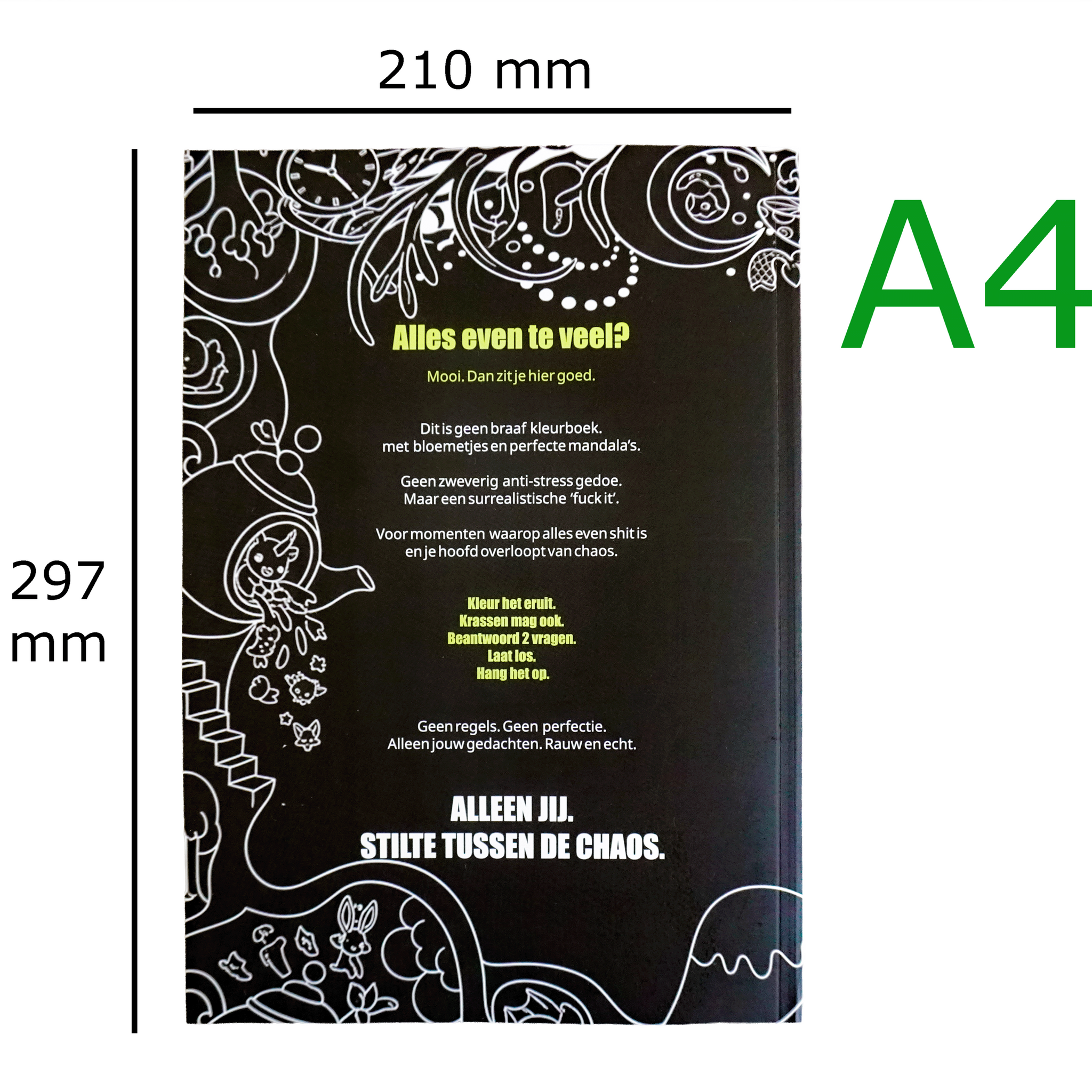 Pleur Op Ik Kleur ! Surrealistisch brutaal anti stress kleurboek voor volwassenen Als alles even k*t is - 21 rauwe kleurplaten + 42 vragen - f*ck it krasboek