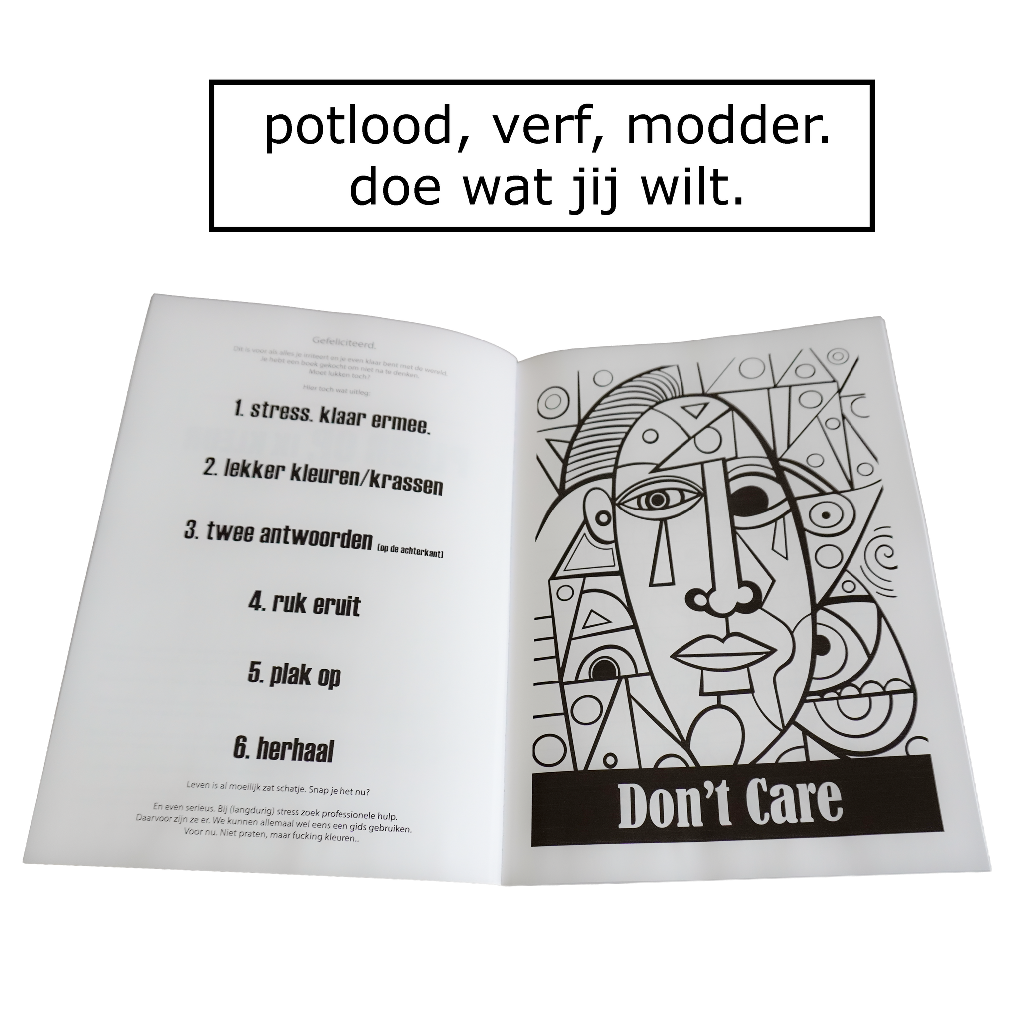 Pleur Op Ik Kleur ! Surrealistisch brutaal anti stress kleurboek voor volwassenen Als alles even k*t is - 21 rauwe kleurplaten + 42 vragen - f*ck it krasboek